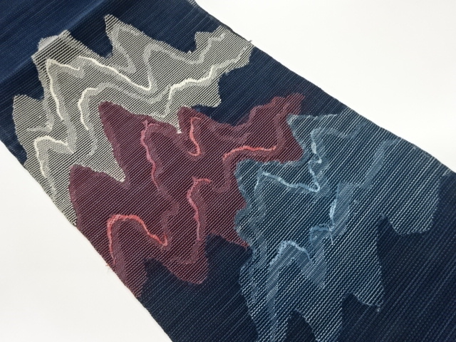 JAPANESE NAGOYA OBI FOR SUMMER / WOVEN ABSTRACT